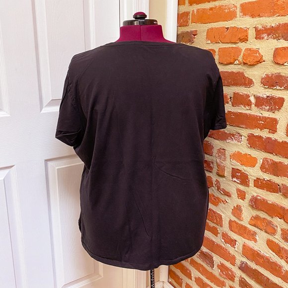 Just My Size Black Round Neck Short Sleeve T-Shirt - Picture 3 of 4